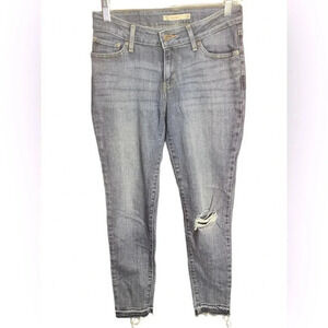 Levi 711 Skinny Distressed Women’s Jeans Raw Hem Classic Denim Size 25‎
